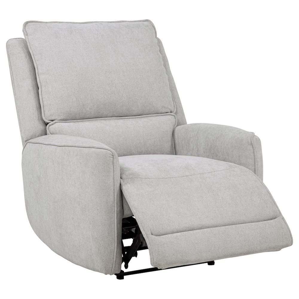 Sylmar Chenille Upholstered Power Recliner Dove Grey. Picture 3