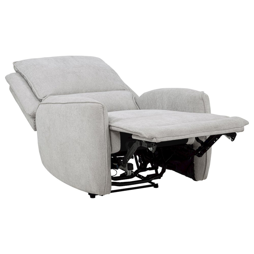 Sylmar Chenille Upholstered Power Recliner Dove Grey. Picture 4