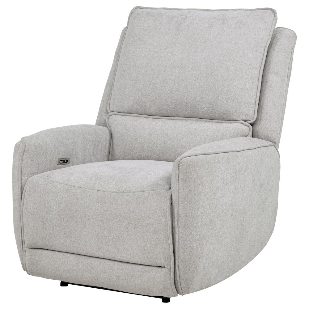 Sylmar Chenille Upholstered Power Recliner Dove Grey. Picture 6