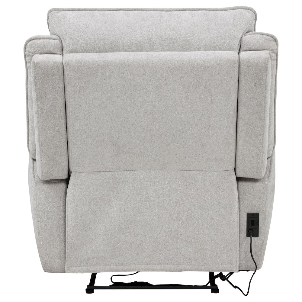 Sylmar Chenille Upholstered Power Recliner Dove Grey. Picture 8