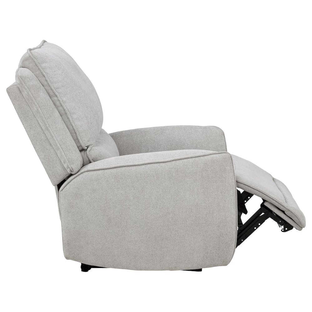Sylmar Chenille Upholstered Power Recliner Dove Grey. Picture 10