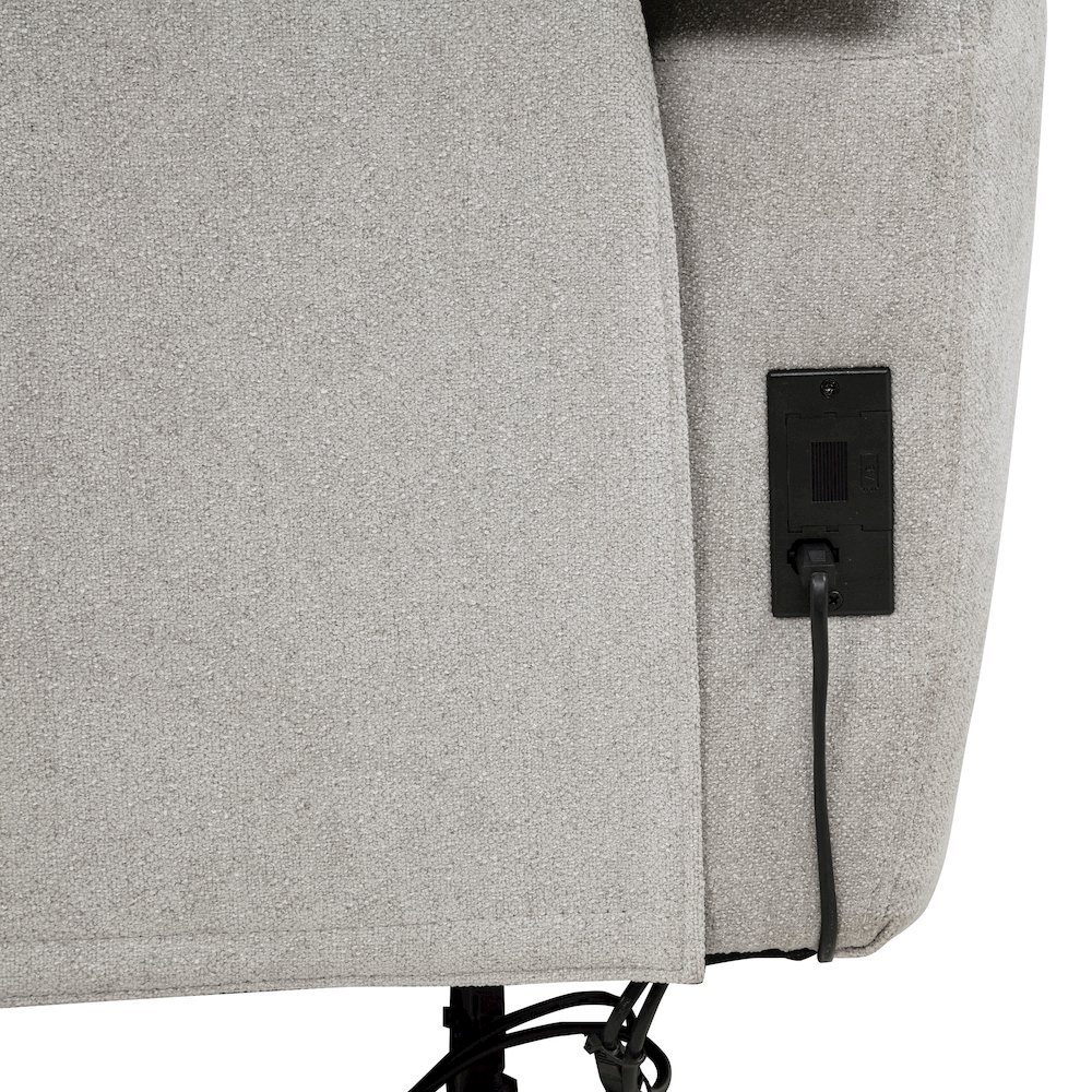 Sylmar Chenille Upholstered Power Recliner Dove Grey. Picture 13