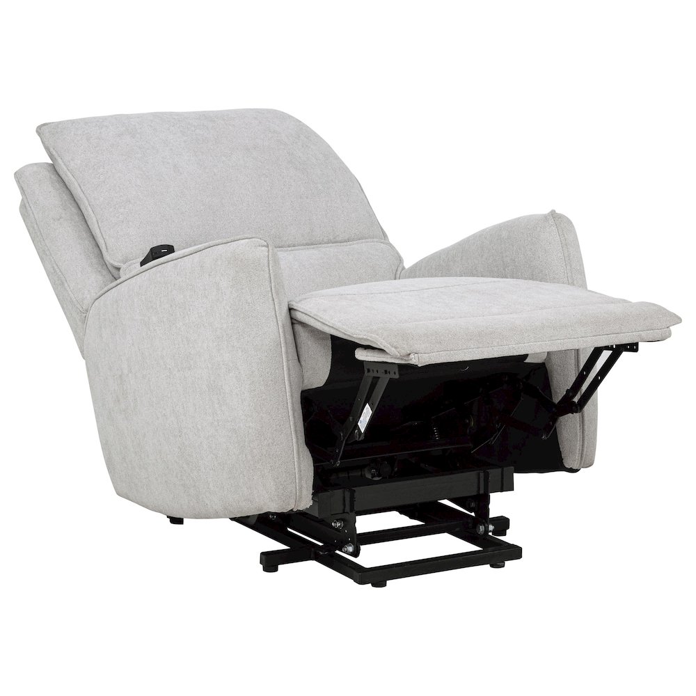 Sylmar Chenille Upholstered Dual Power Lift Recliner Grey. Picture 4