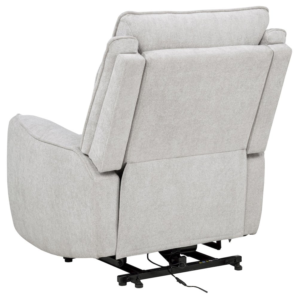 Sylmar Chenille Upholstered Dual Power Lift Recliner Grey. Picture 7