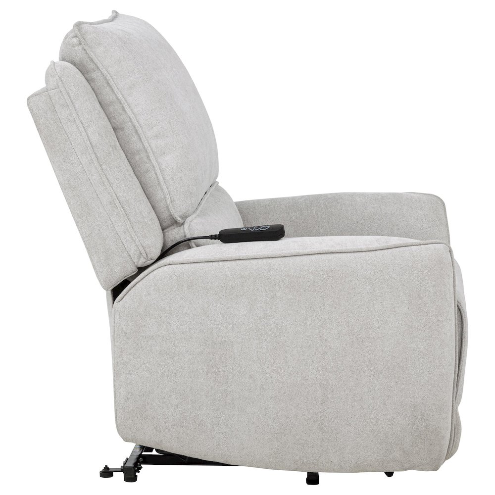 Sylmar Chenille Upholstered Dual Power Lift Recliner Grey. Picture 9