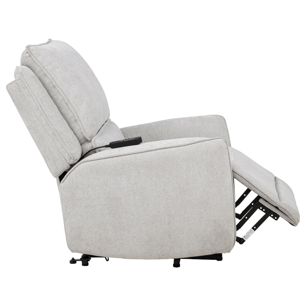 Sylmar Chenille Upholstered Dual Power Lift Recliner Grey. Picture 10