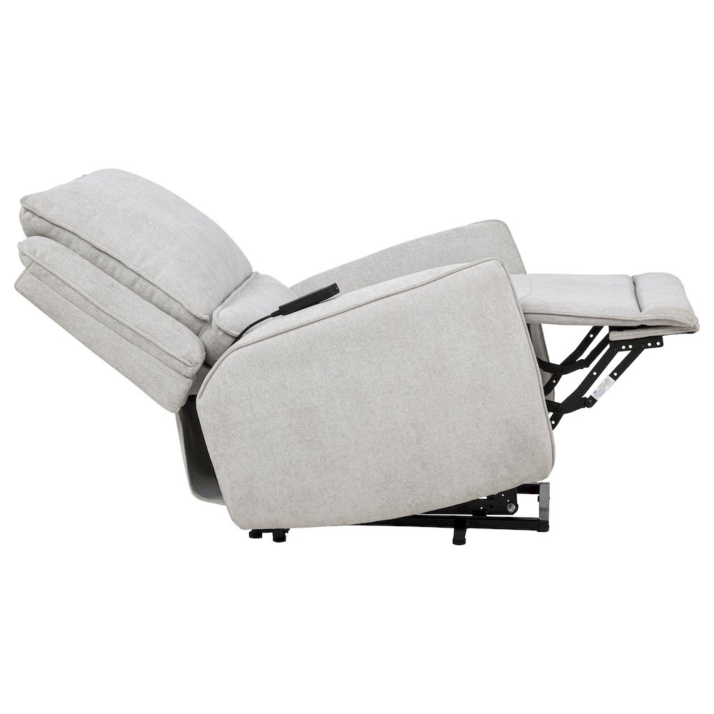 Sylmar Chenille Upholstered Dual Power Lift Recliner Grey. Picture 11