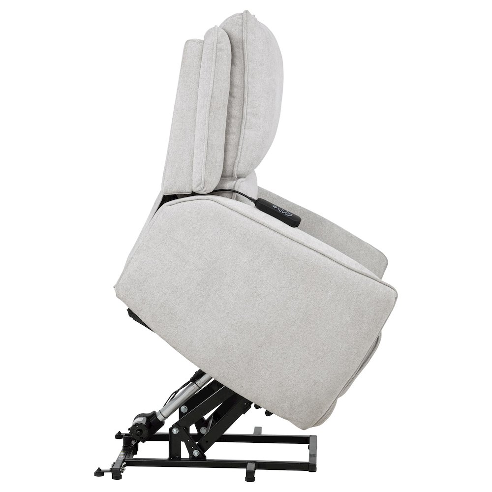 Sylmar Chenille Upholstered Dual Power Lift Recliner Grey. Picture 12