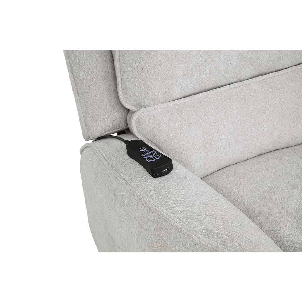 Sylmar Chenille Upholstered Dual Power Lift Recliner Grey. Picture 13