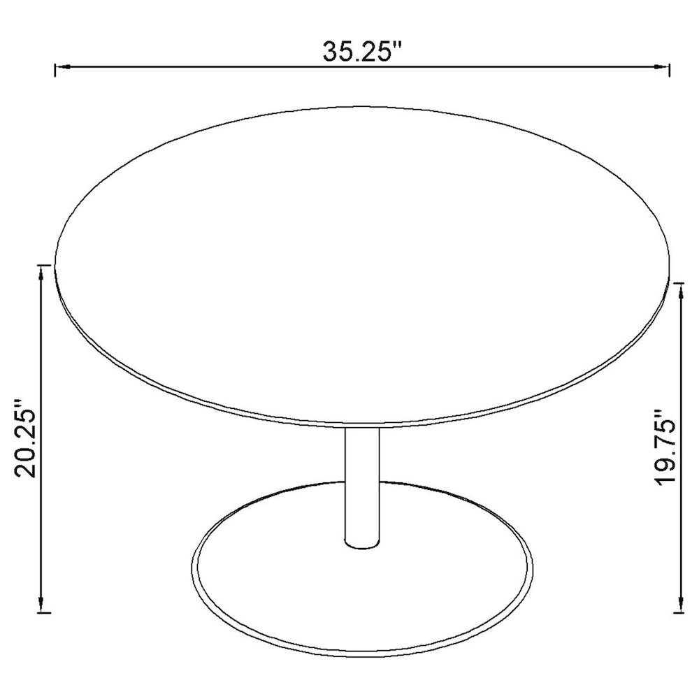 Ganso 2-piece Round Glass Top Coffee and End Table Set Black. Picture 6