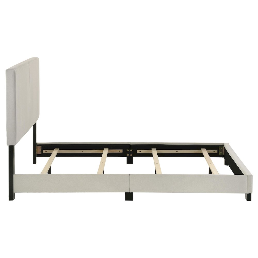 Dorian Fabric Upholstered Full Panel Bed Cream. Picture 7