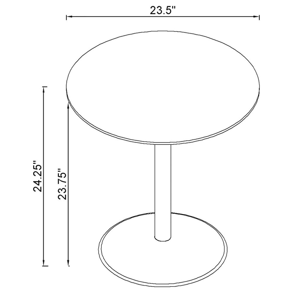 Ganso 2-piece Round Glass Top Coffee and End Table Set Black. Picture 3