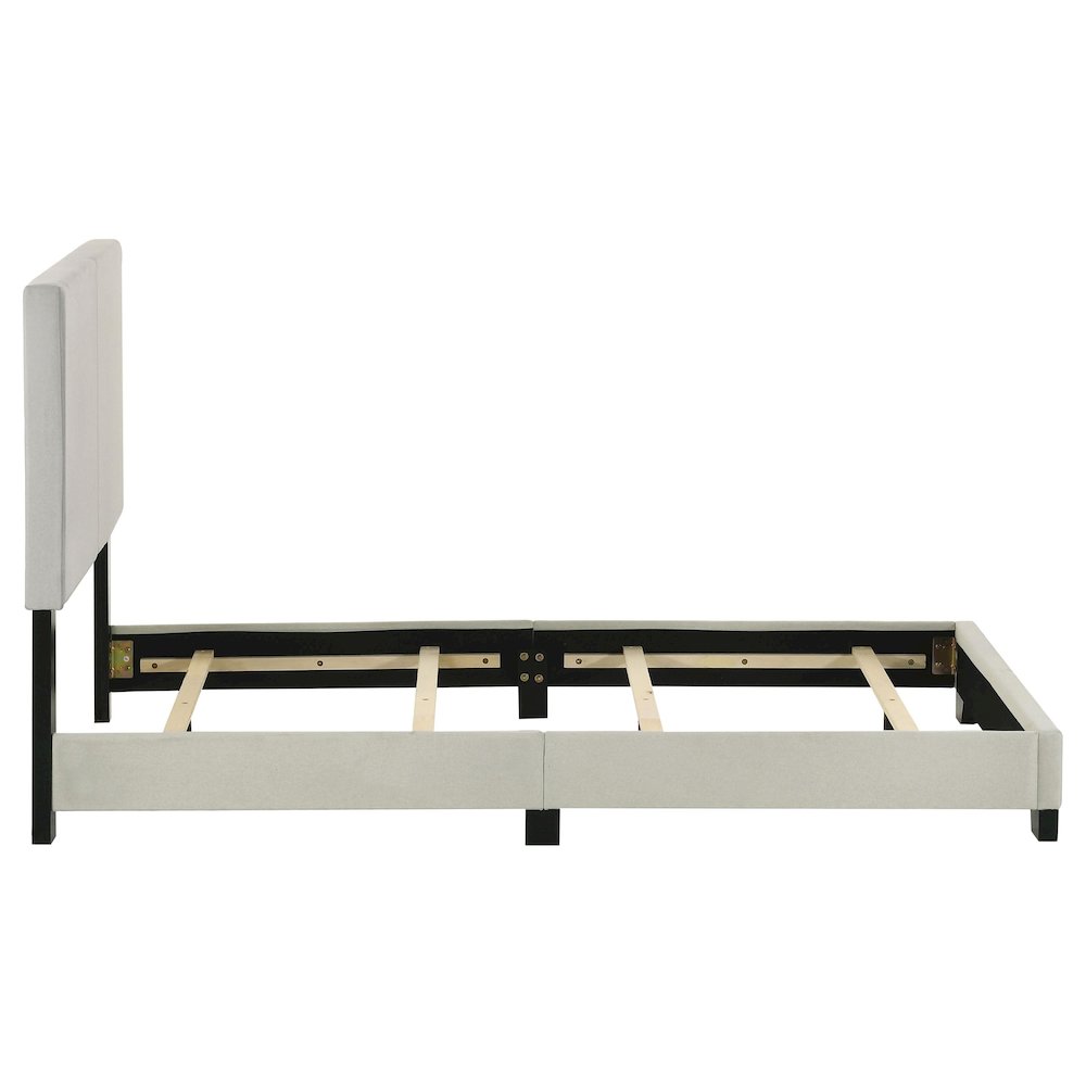 Dorian Fabric Upholstered Twin Panel Bed Cream. Picture 7