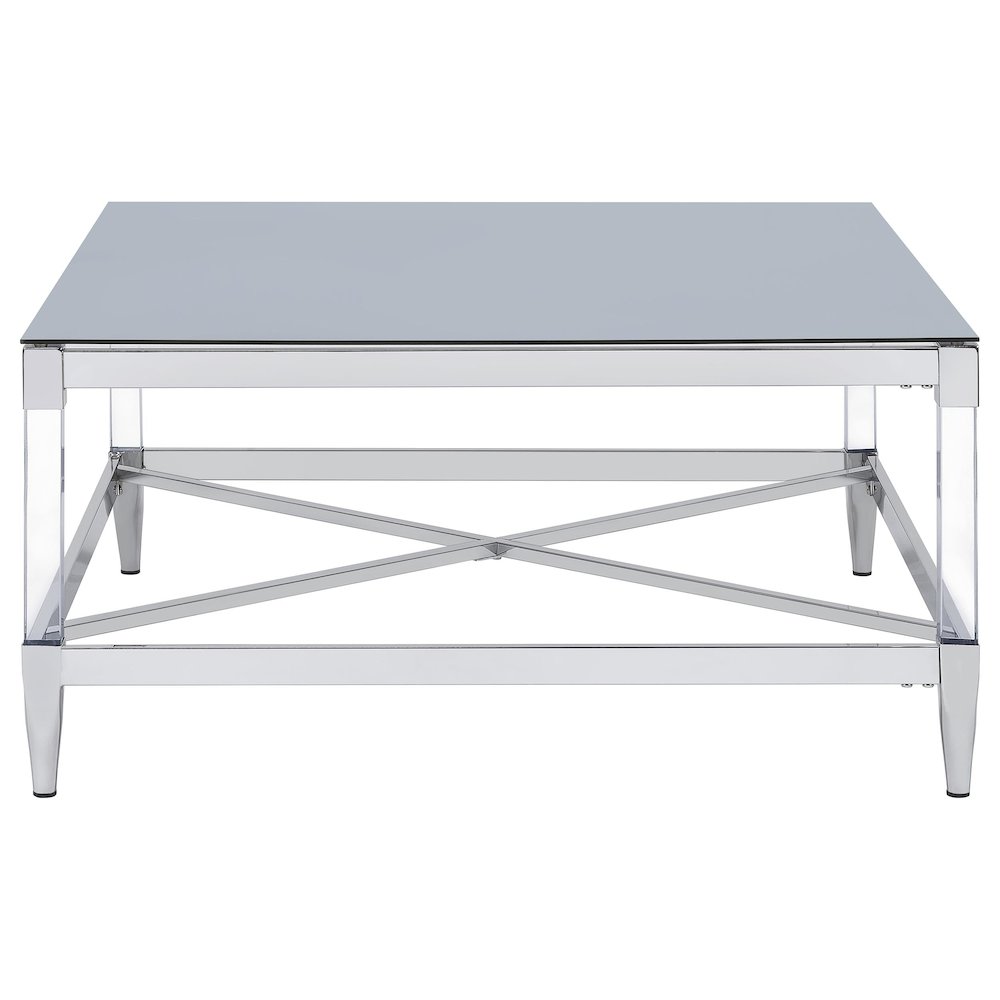 Lindley 2-piece Square Coffee and End Table Set Chrome. Picture 9
