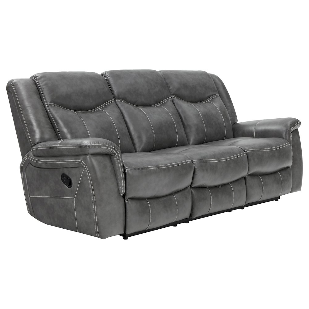 Conrad Upholstered Padded Arm Motion Sofa Grey. Picture 1