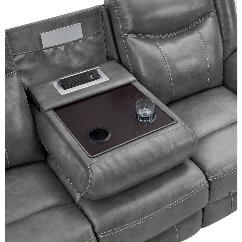 Conrad Upholstered Padded Arm Motion Sofa Grey. Picture 13