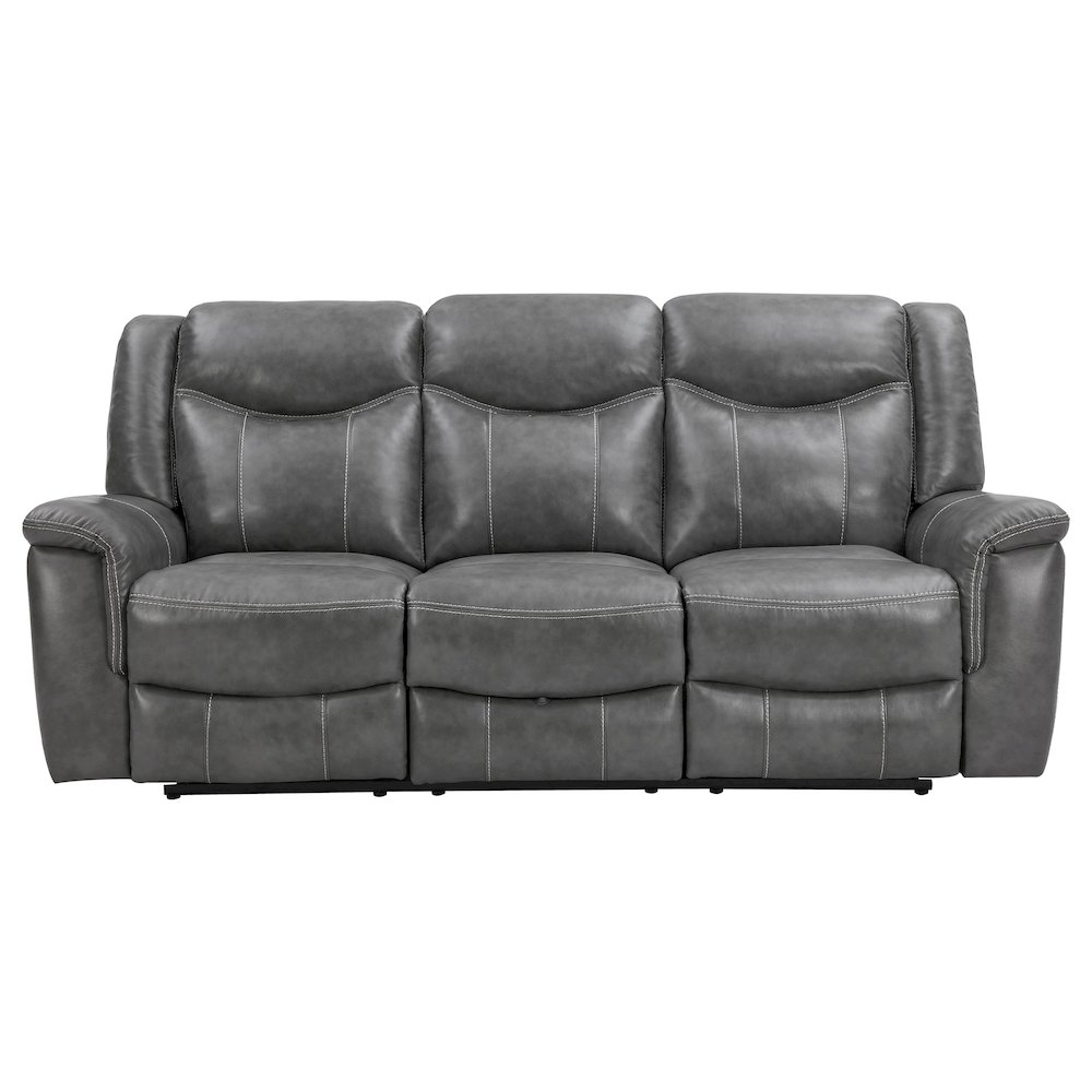 Conrad 2-piece Upholstered Padded Arm Motion Sofa Set Grey. Picture 2