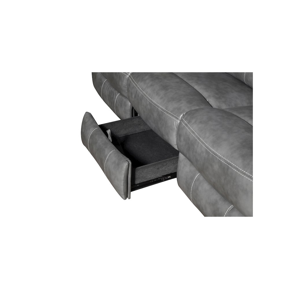 Conrad 3-piece Upholstered Padded Arm Motion Sofa Set Grey. Picture 11