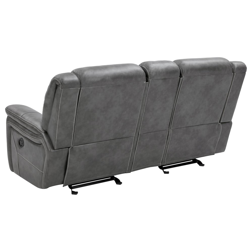 Conrad Upholstered Padded Arm Glider Loveseat Grey. Picture 7