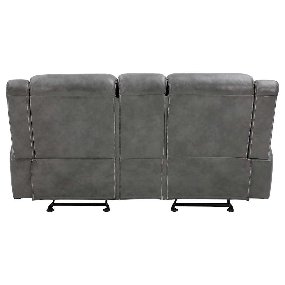 Conrad Upholstered Padded Arm Glider Loveseat Grey. Picture 8