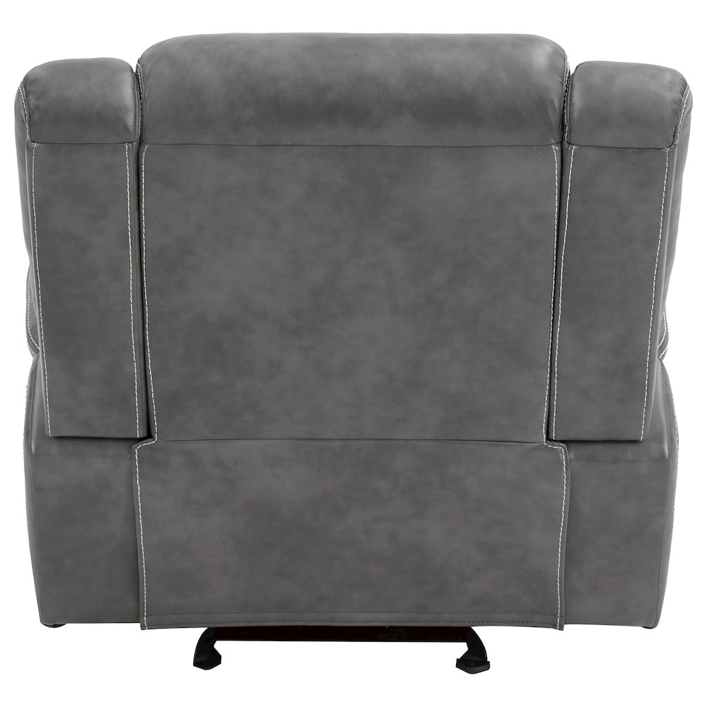 Conrad Upholstered Padded Arm Glider Recliner Grey. Picture 8