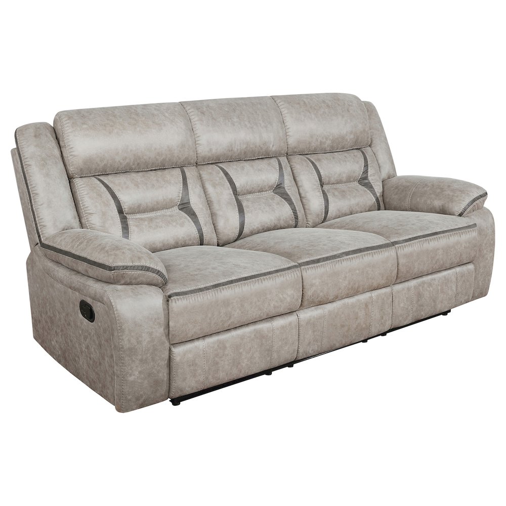 Greer 2-piece Upholstered Reclining Sofa Set Taupe. Picture 1