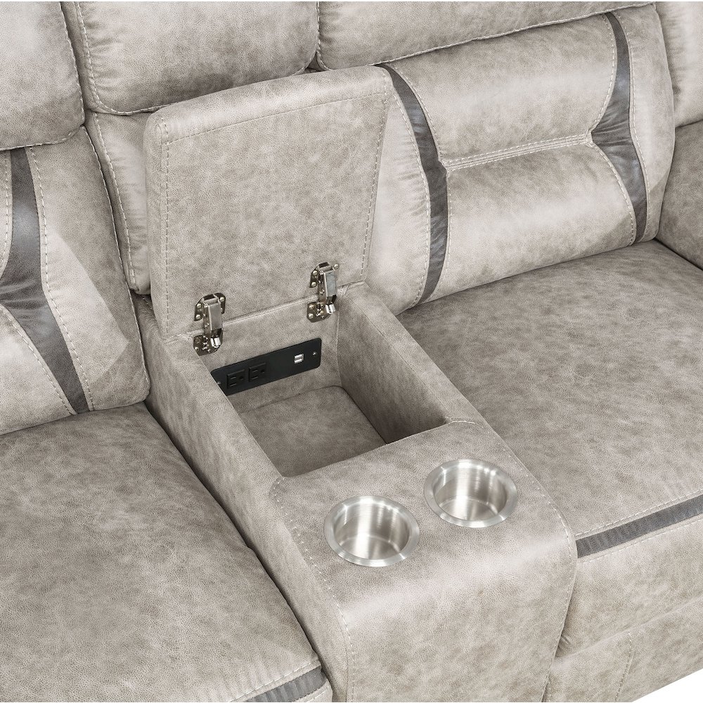 Greer 2-piece Upholstered Reclining Sofa Set Taupe. Picture 9