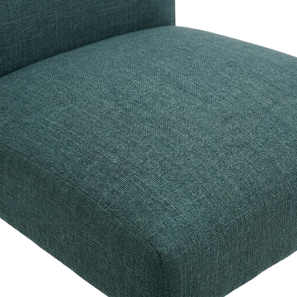 Polyester Upholstered Dining Side Chair, Teal Blue, Set of 2. Picture 7