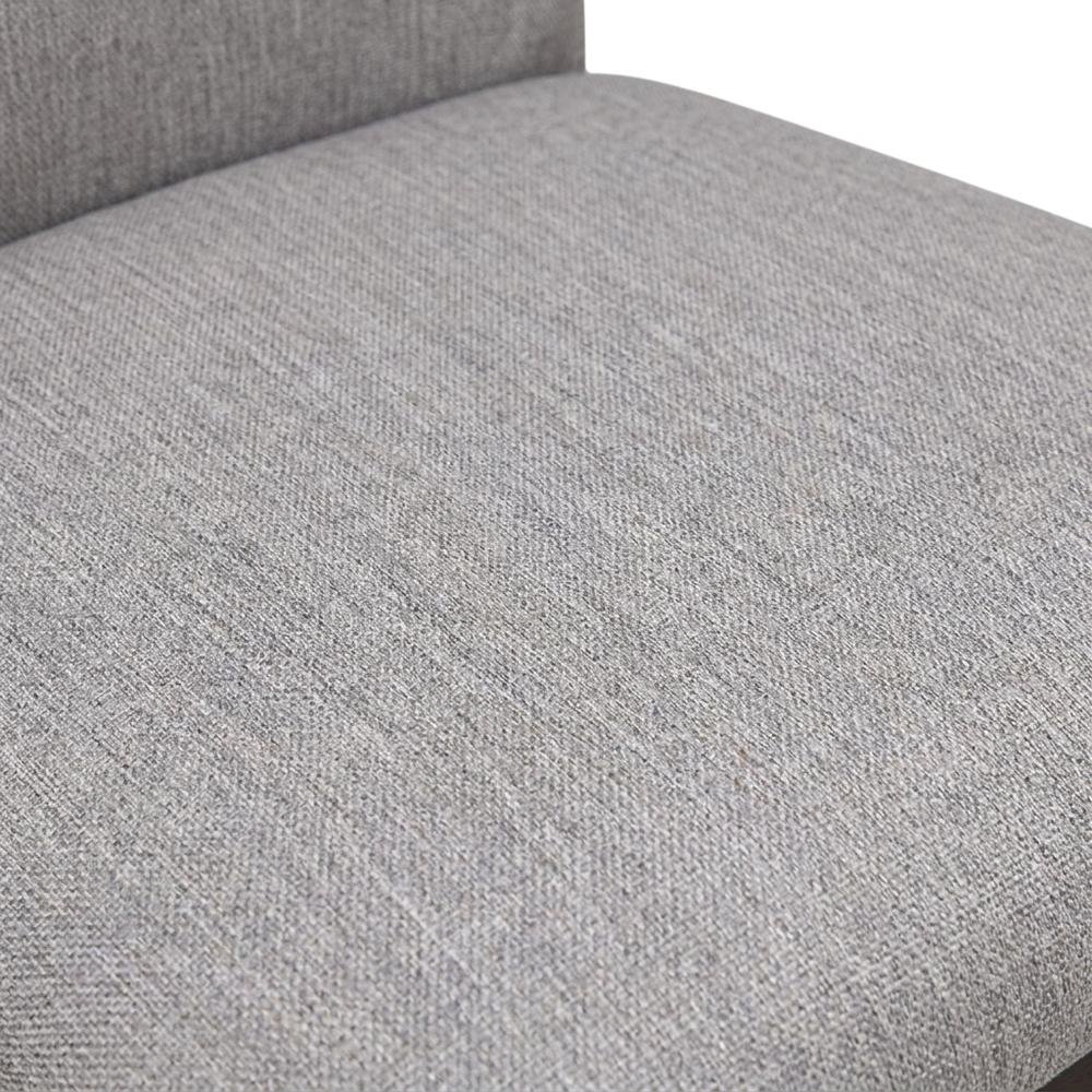 Polyester Upholstered Farmhouse Dining Chair, Espresso Legs, Taupe, Set of 2. Picture 7