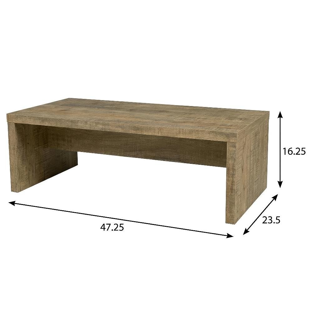 Rectangular Mango Coffee and End Table Set 2-Piece with Plastic Glide. Picture 4