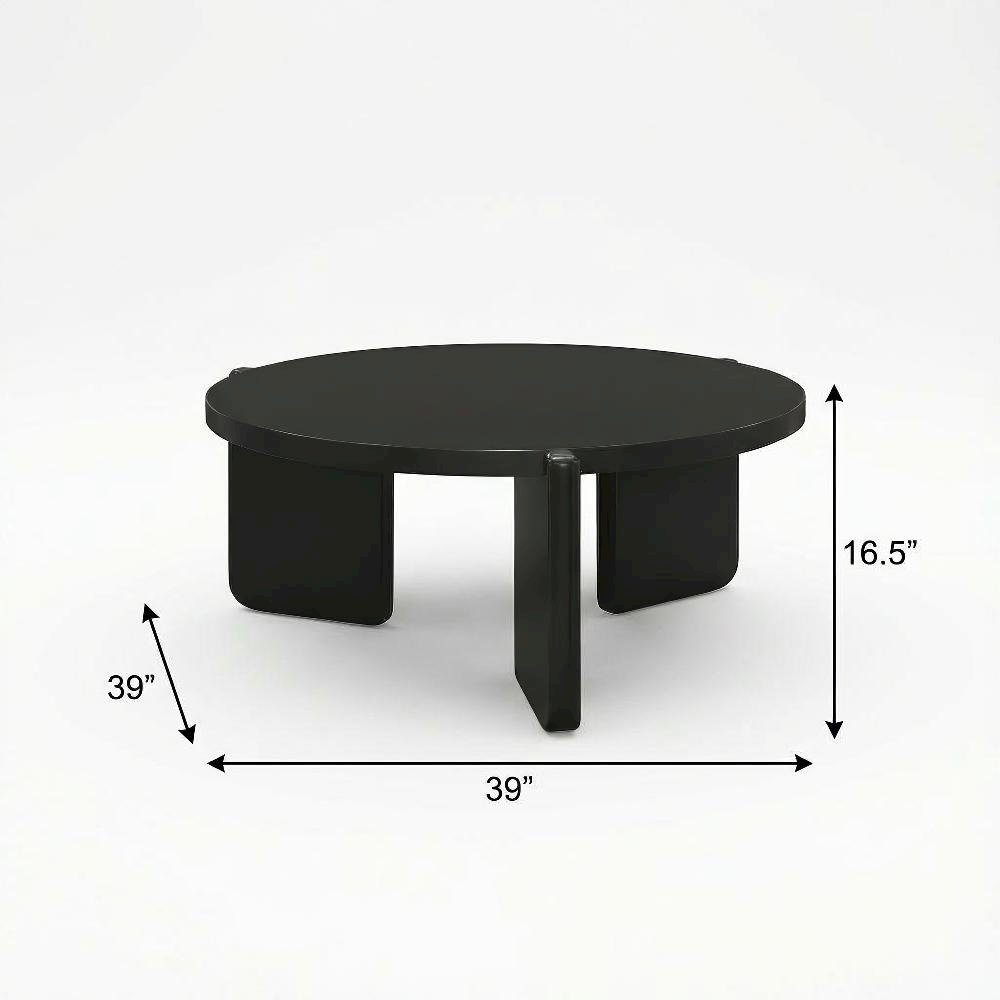 3-Piece Solid Wood Coffee and End Table Set, Round Tops, Contemporary Design. Picture 4