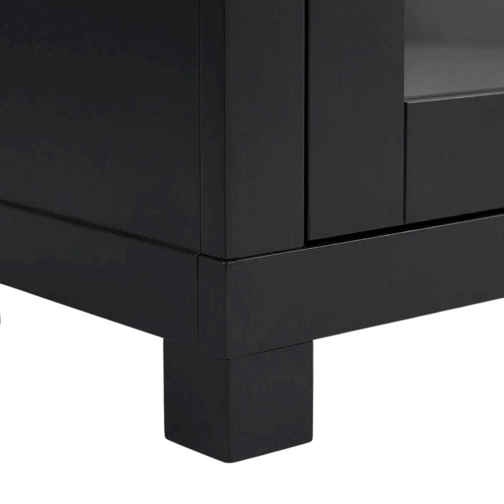 Black engineered wood TV stand, 4 doors, modern design,, durable materials. Picture 6
