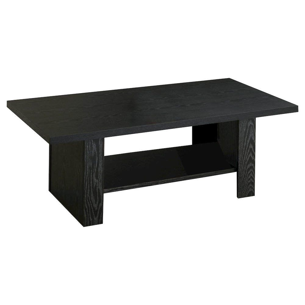 Rodez 3-piece Engineered Wood Coffee Table Set Black Oak. Picture 3