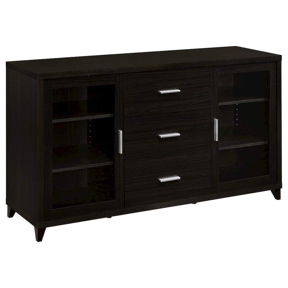 Lewes 2-door Engineered Wood 60" TV Stand Cappuccino. Picture 1
