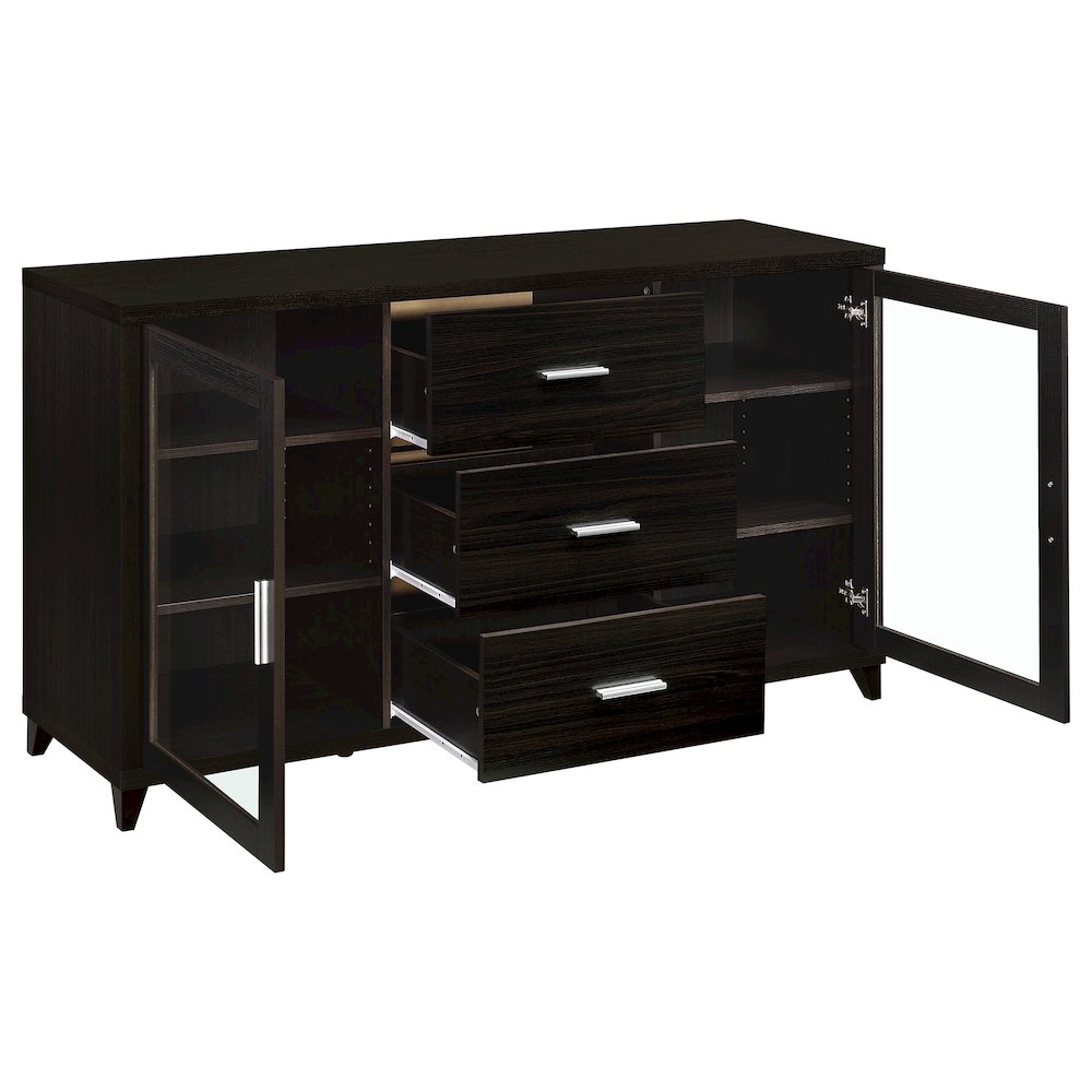Lewes 2-door Engineered Wood 60" TV Stand Cappuccino. Picture 3