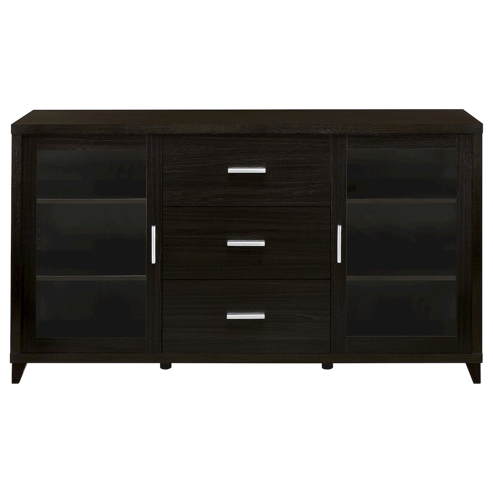 Lewes 2-door Engineered Wood 60" TV Stand Cappuccino. Picture 4