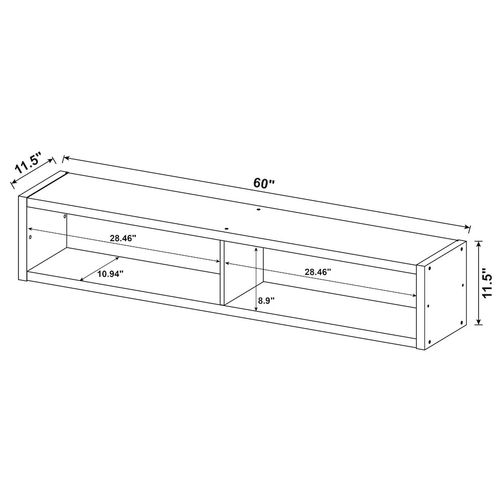Lewes 4-piece 60" TV Entertainment Center Cappuccino. Picture 13