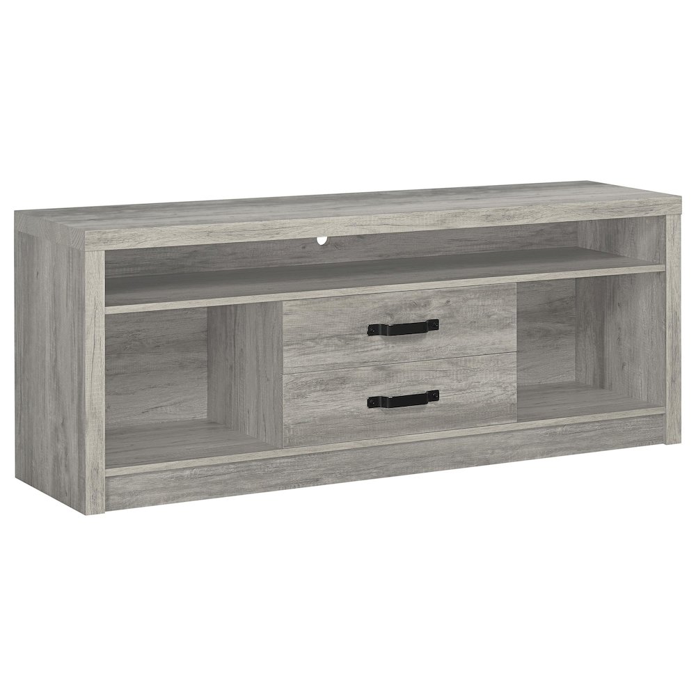 Burke 3-piece 59" TV Entertainment Center Grey Driftwood. Picture 3