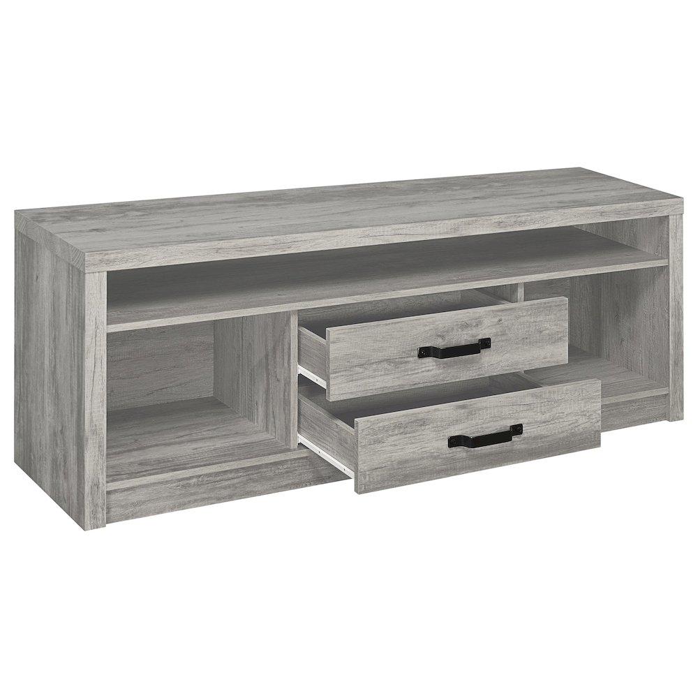 Burke 3-piece 59" TV Entertainment Center Grey Driftwood. Picture 4
