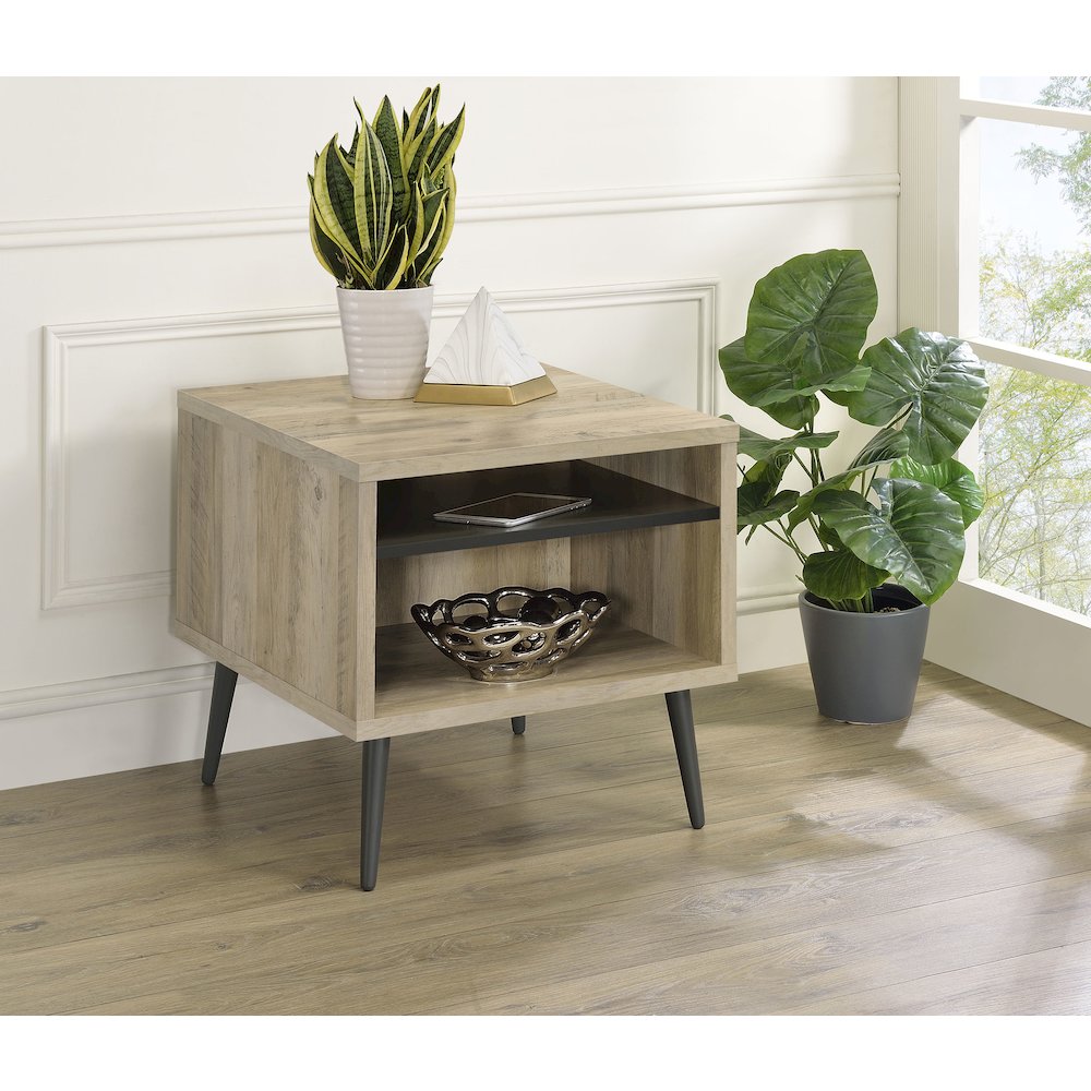 Welsh Square Engineered Wood Side End Table Antique Pine. Picture 10