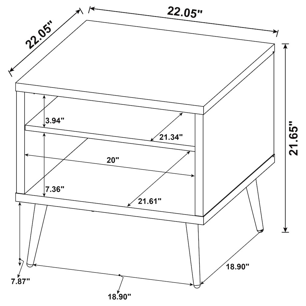 Welsh Square Engineered Wood Side End Table Antique Pine. Picture 13