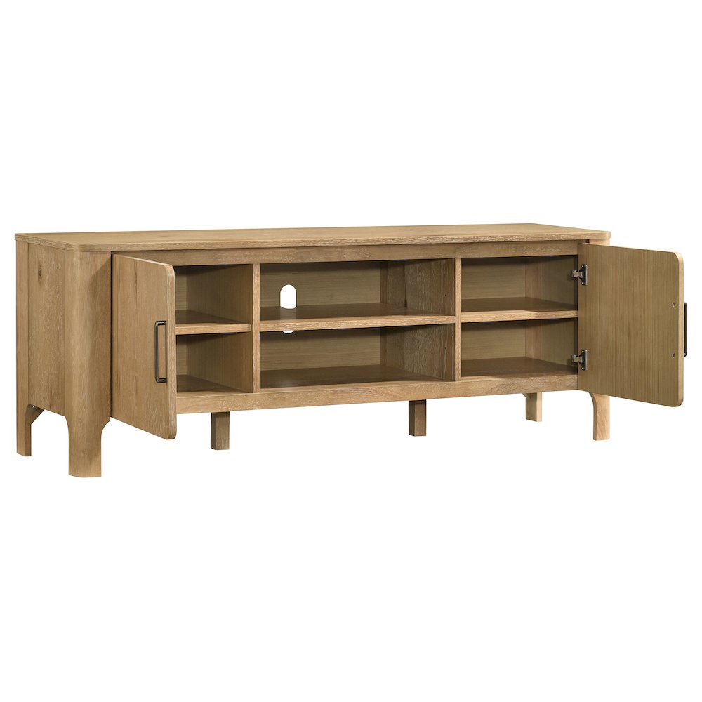 Rowe 65-inch 2-door Wood TV Stand Media Console Light Oak. Picture 3