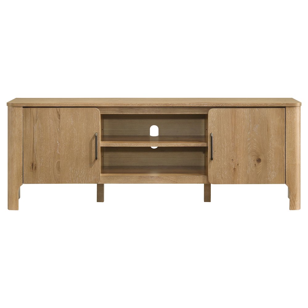 Rowe 65-inch 2-door Wood TV Stand Media Console Light Oak. Picture 4