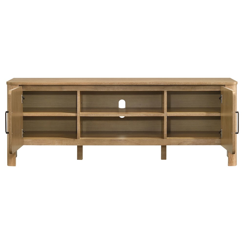 Rowe 65-inch 2-door Wood TV Stand Media Console Light Oak. Picture 5