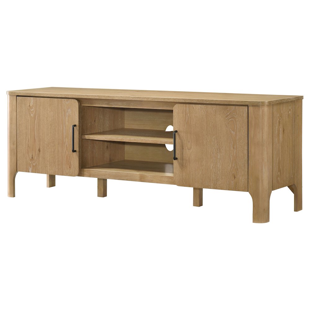 Rowe 65-inch 2-door Wood TV Stand Media Console Light Oak. Picture 6