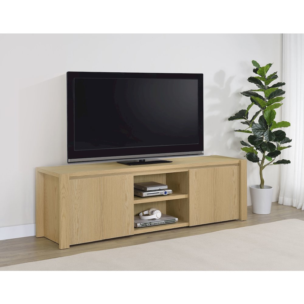 Laurelton 78-inch 4-door TV Stand Media Console Light Oak. Picture 2