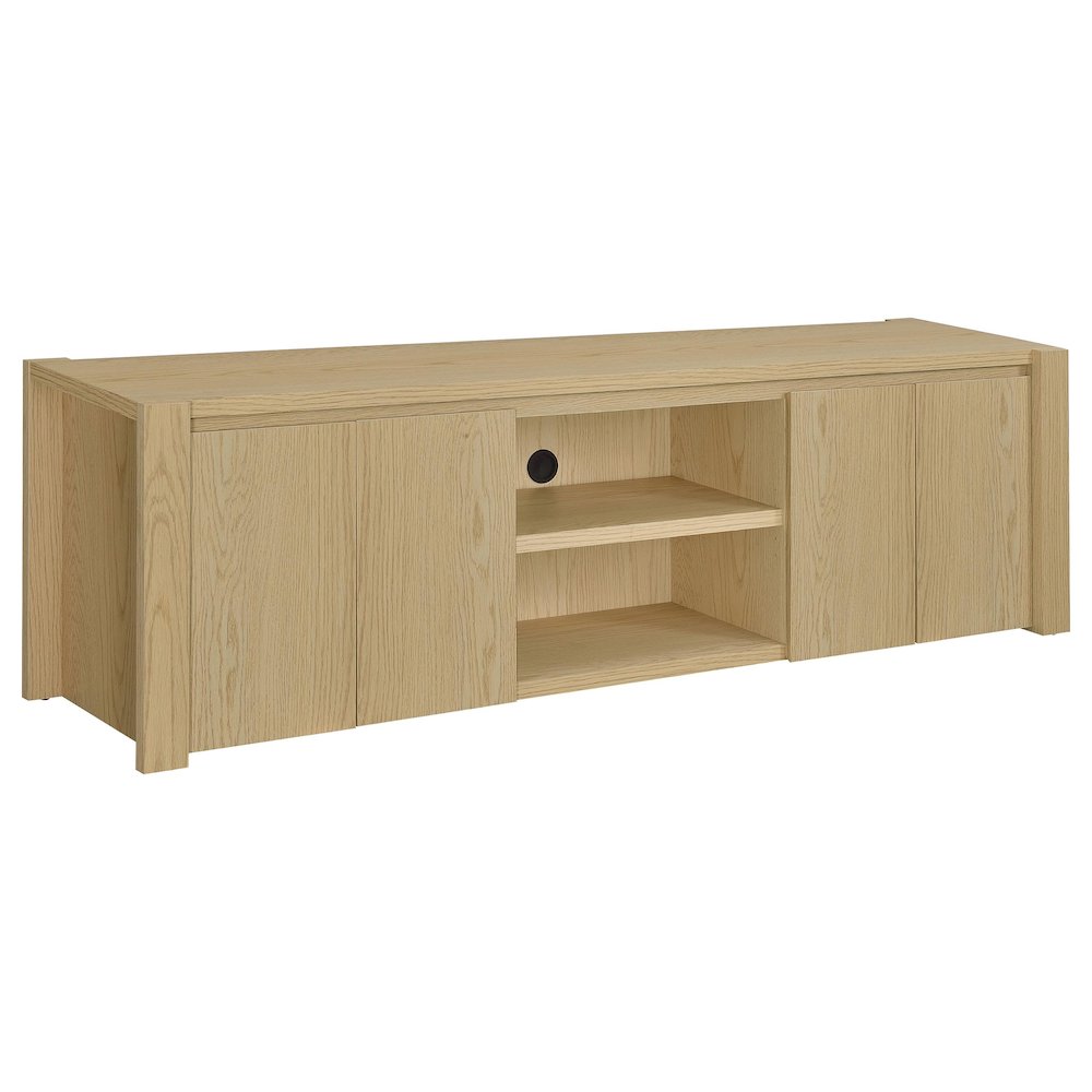 Laurelton 78-inch 4-door TV Stand Media Console Light Oak. Picture 1