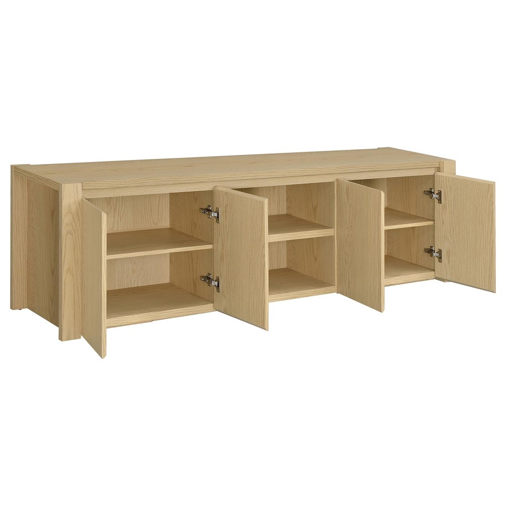 Laurelton 78-inch 4-door TV Stand Media Console Light Oak. Picture 3