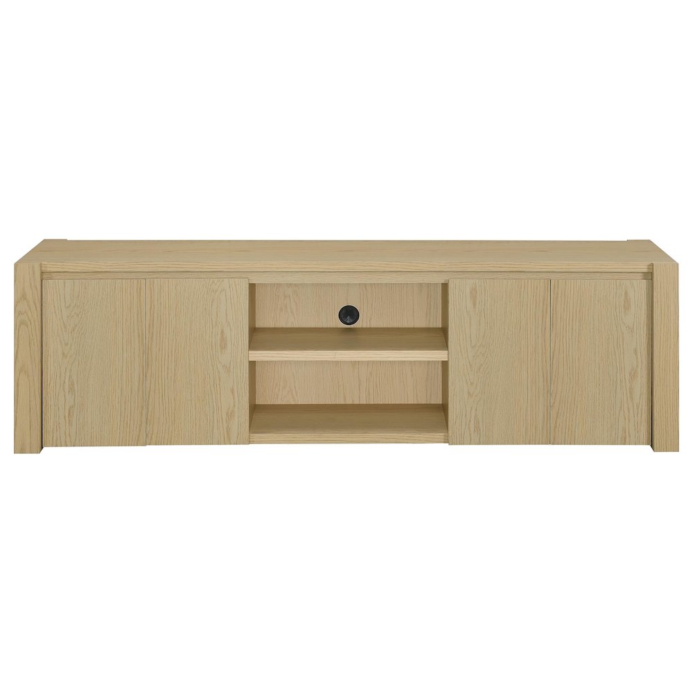 Laurelton 78-inch 4-door TV Stand Media Console Light Oak. Picture 4