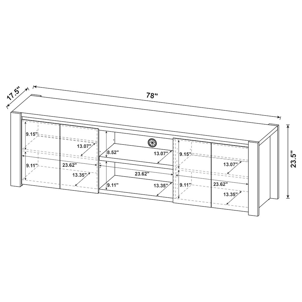 Laurelton 78-inch 4-door TV Stand Media Console Light Oak. Picture 11